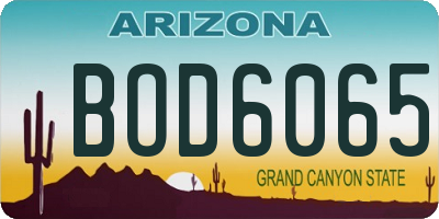 AZ license plate BOD6065