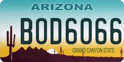 AZ license plate BOD6066