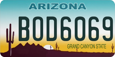 AZ license plate BOD6069