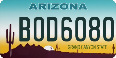 AZ license plate BOD6080