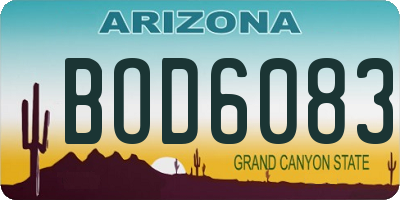 AZ license plate BOD6083