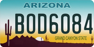 AZ license plate BOD6084