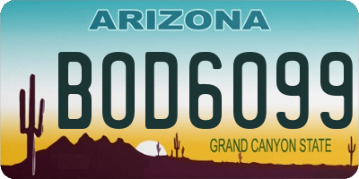 AZ license plate BOD6099