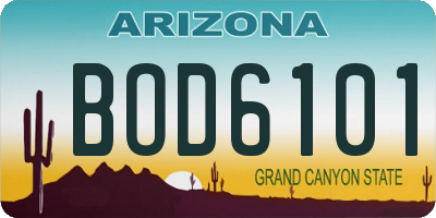 AZ license plate BOD6101