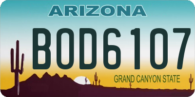 AZ license plate BOD6107
