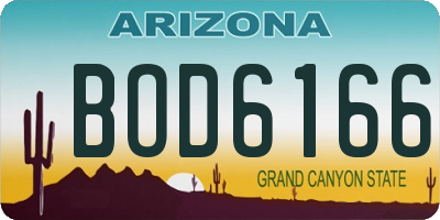AZ license plate BOD6166
