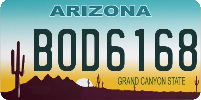 AZ license plate BOD6168