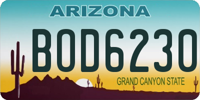 AZ license plate BOD6230