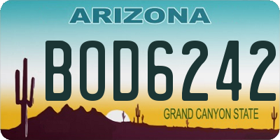 AZ license plate BOD6242