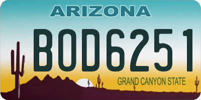 AZ license plate BOD6251