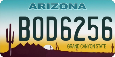 AZ license plate BOD6256