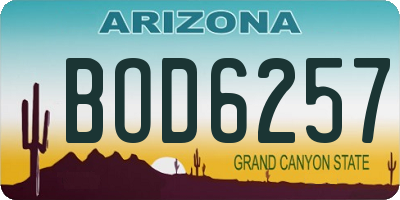 AZ license plate BOD6257