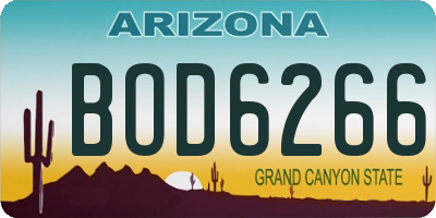 AZ license plate BOD6266