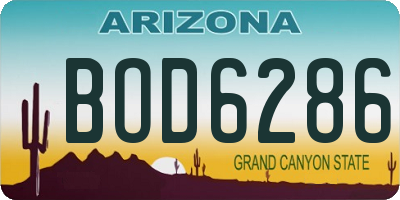 AZ license plate BOD6286
