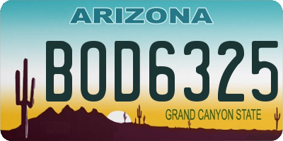 AZ license plate BOD6325