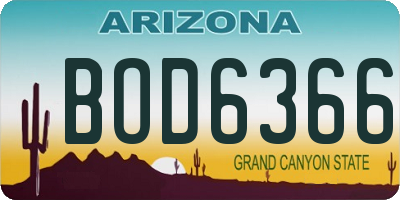 AZ license plate BOD6366