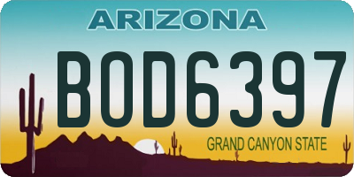 AZ license plate BOD6397