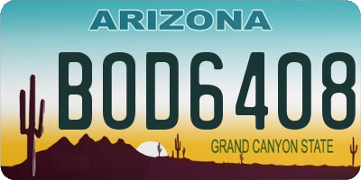 AZ license plate BOD6408