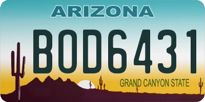 AZ license plate BOD6431