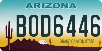 AZ license plate BOD6446