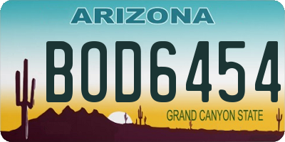 AZ license plate BOD6454