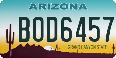 AZ license plate BOD6457