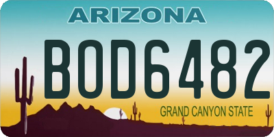 AZ license plate BOD6482