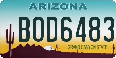 AZ license plate BOD6483