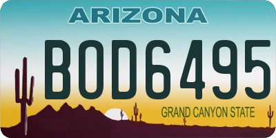 AZ license plate BOD6495