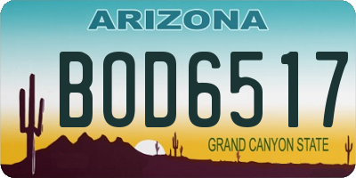 AZ license plate BOD6517