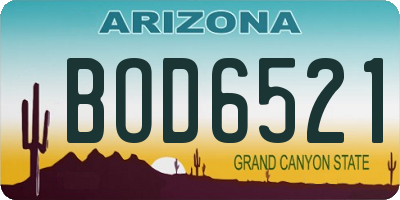 AZ license plate BOD6521