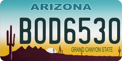 AZ license plate BOD6530