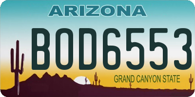 AZ license plate BOD6553
