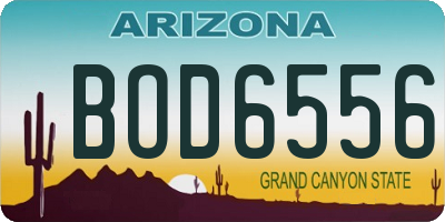 AZ license plate BOD6556