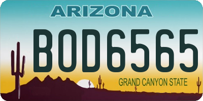 AZ license plate BOD6565