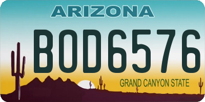 AZ license plate BOD6576