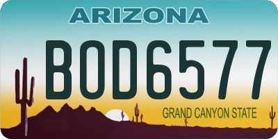 AZ license plate BOD6577
