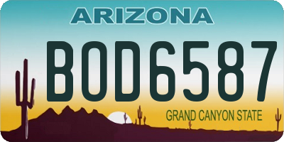 AZ license plate BOD6587