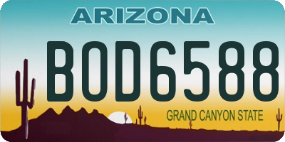 AZ license plate BOD6588