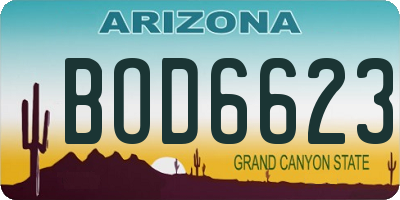 AZ license plate BOD6623