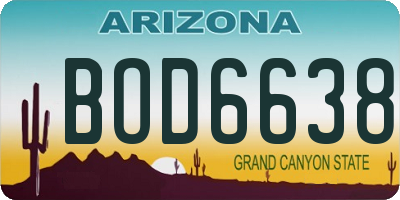 AZ license plate BOD6638