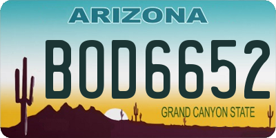 AZ license plate BOD6652