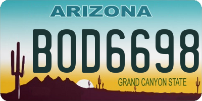 AZ license plate BOD6698
