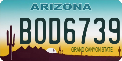 AZ license plate BOD6739