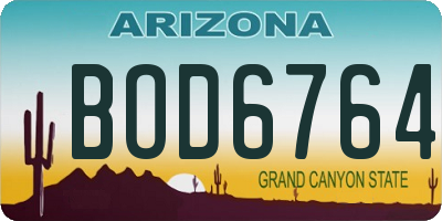 AZ license plate BOD6764