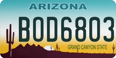 AZ license plate BOD6803