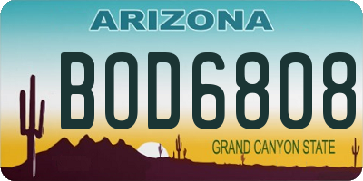 AZ license plate BOD6808