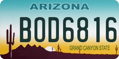AZ license plate BOD6816