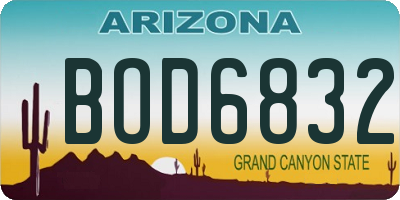 AZ license plate BOD6832