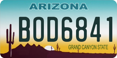 AZ license plate BOD6841